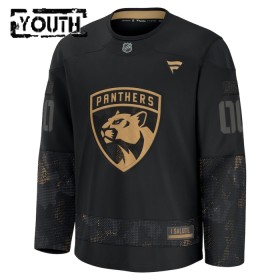 Florida Panthers Hockeydrakt Custom Fanatics Military Appreciation Practice 2024-25 Svart - Barn